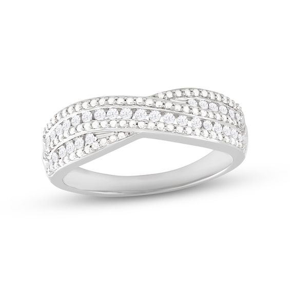 Diamond Bypass Ring 1/4 ct tw Round-cut 10K White Gold