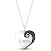 Thumbnail Image 0 of Disney Treasures The Nightmare Before Christmas Black & White Diamond Heart Necklace 1/6 ct tw 10K White Gold 17"