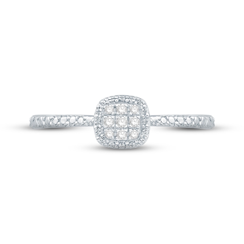Main Image 3 of Multi-Diamond Cushion-Shaped Promise Ring 1/20 ct tw Sterling Silver