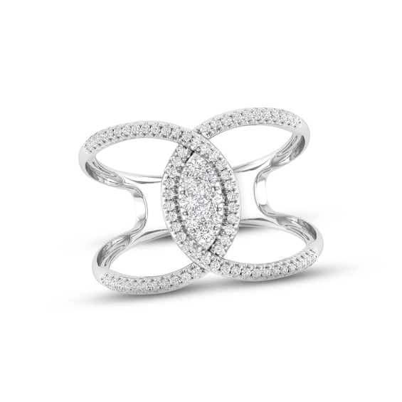 Kay Multi-Diamond Marquise Ring 1/3 ct tw Round-cut 10K White Gold