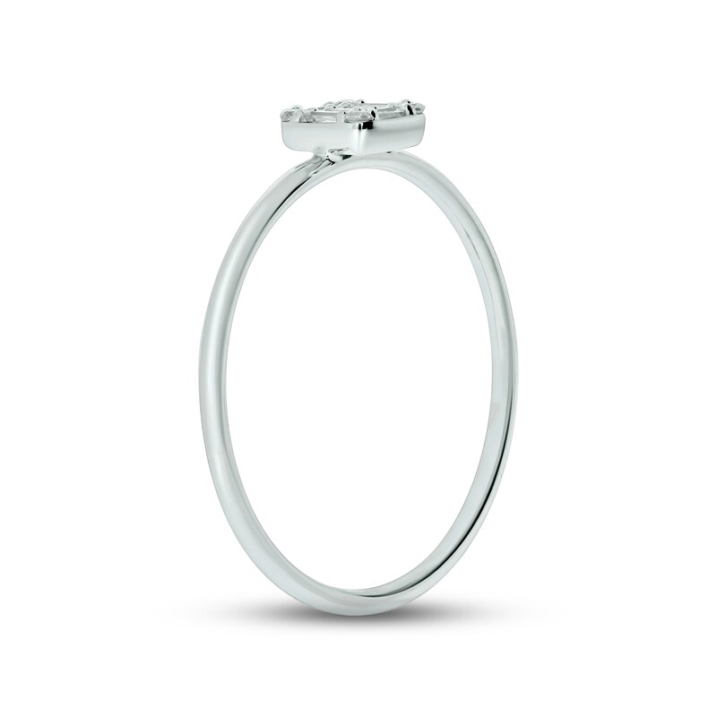 Main Image 2 of Baguette & Round-Cut Multi-Diamond Promise Ring 1/10 ct tw 10K White Gold