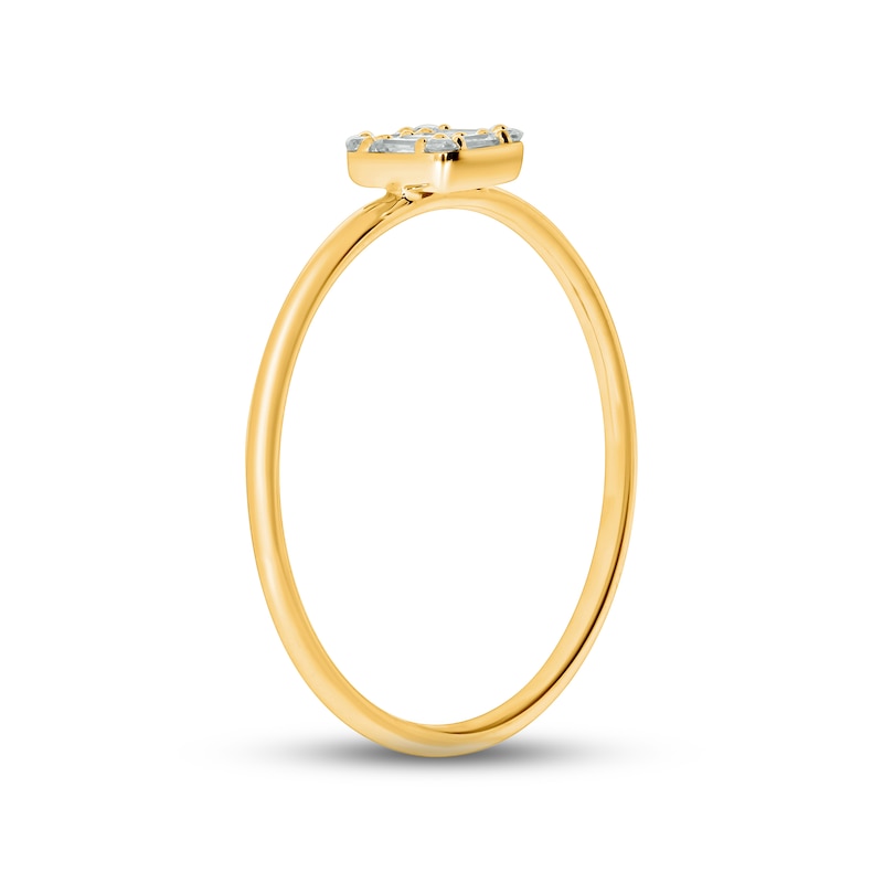 Diamond Promise Ring 1/10 ct tw Baguette & Round-cut 10K Yellow Gold