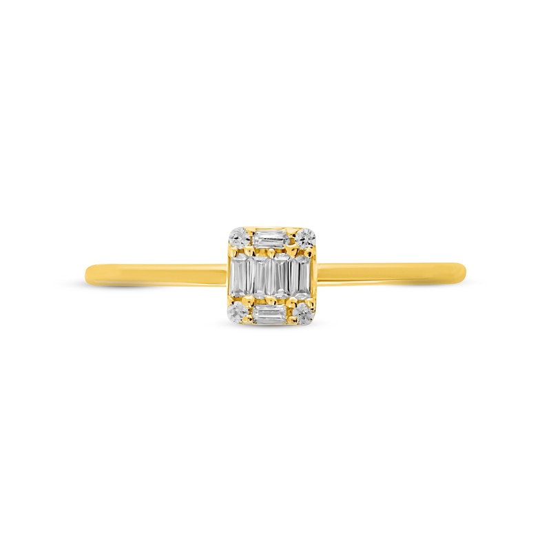 Diamond Promise Ring 1/10 ct tw Baguette & Round-cut 10K Yellow Gold