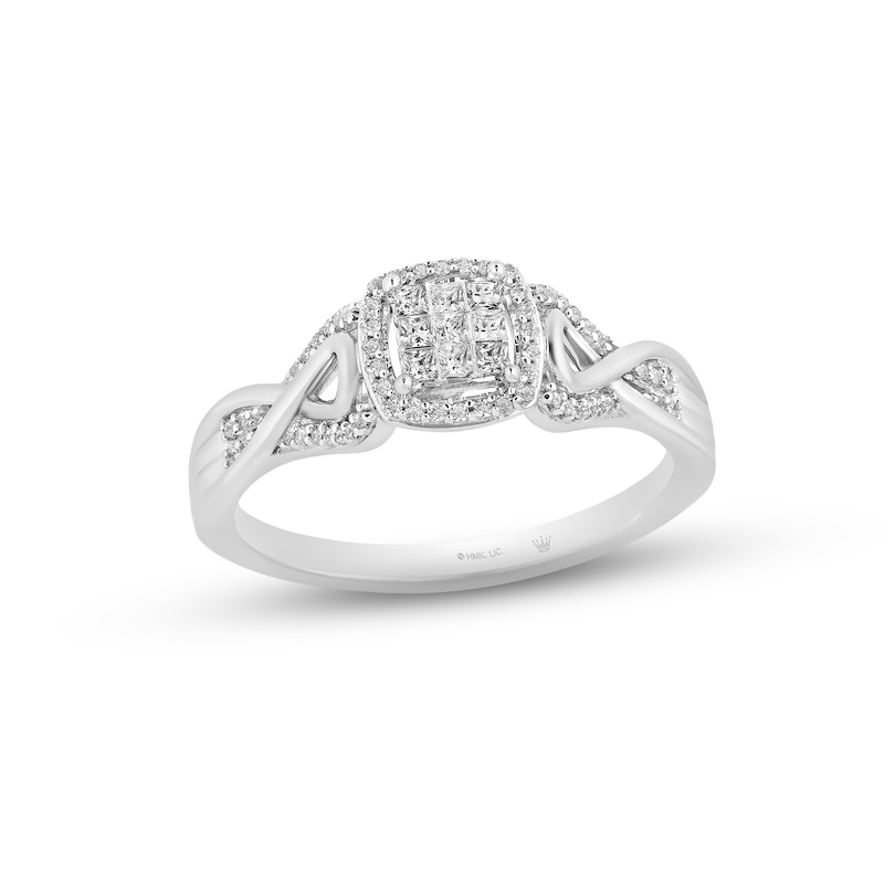 Hallmark Diamonds Promise Ring 1/4 ct tw Sterling Silver with 360