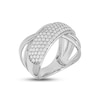 Diamond Crisscross Ring 1 ct tw Round-cut 10K White Gold