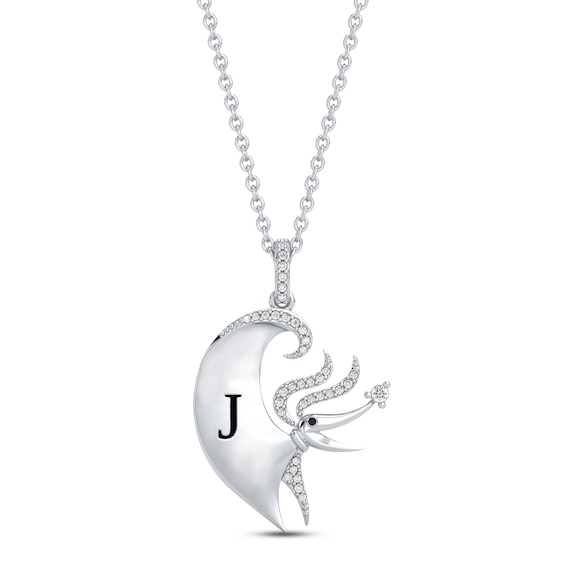 Disney Treasures The Nightmare Before Christmas Diamond Necklace 1/10 ct tw 10K White Gold 17"