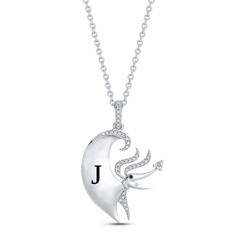 Main Image 1 of Disney Treasures The Nightmare Before Christmas Diamond Necklace 1/10 ct tw 10K White Gold 17&quot;