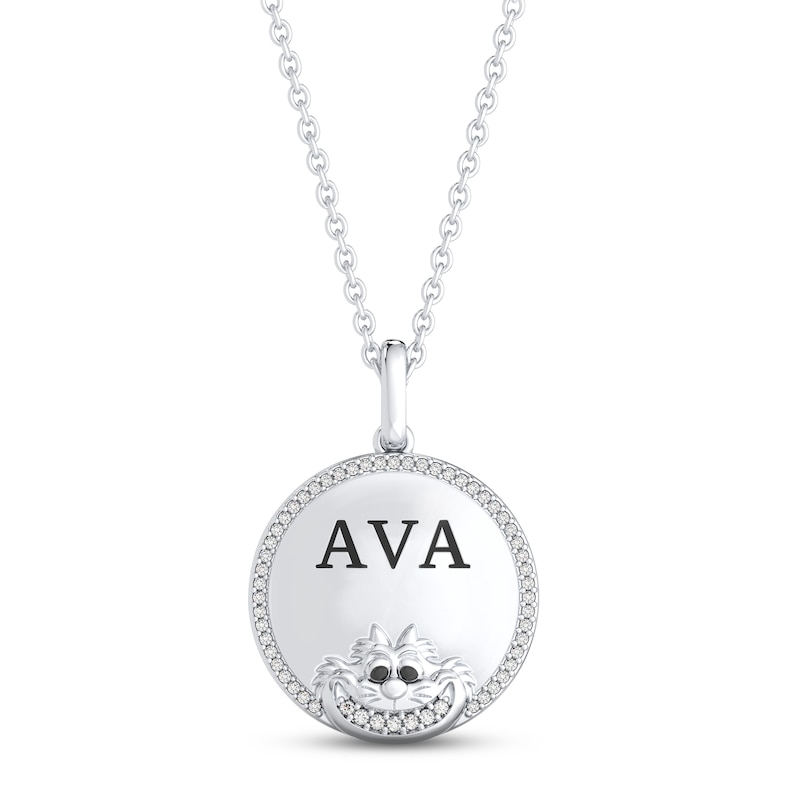 Main Image 1 of Disney Treasures Alice in Wonderland &quot;Cheshire Cat&quot; Diamond Necklace 1/10 ct tw Sterling Silver 17&quot;