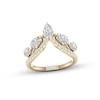 Thumbnail Image 1 of Diamond V Ring 1-1/2 ct tw Pear & Round-cut 14K Yellow Gold