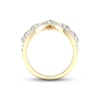 Diamond V Ring 1-1/2 ct tw Pear & Round-cut 14K Yellow Gold