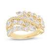 Diamond Bypass Ring 2-1/4 ct tw Oval & Round-cut 14K Yellow Gold