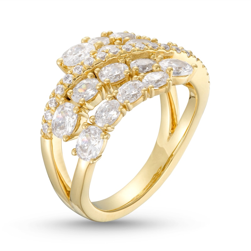 Main Image 2 of Diamond Bypass Ring 2-1/4 ct tw Oval & Round-cut 14K Yellow Gold