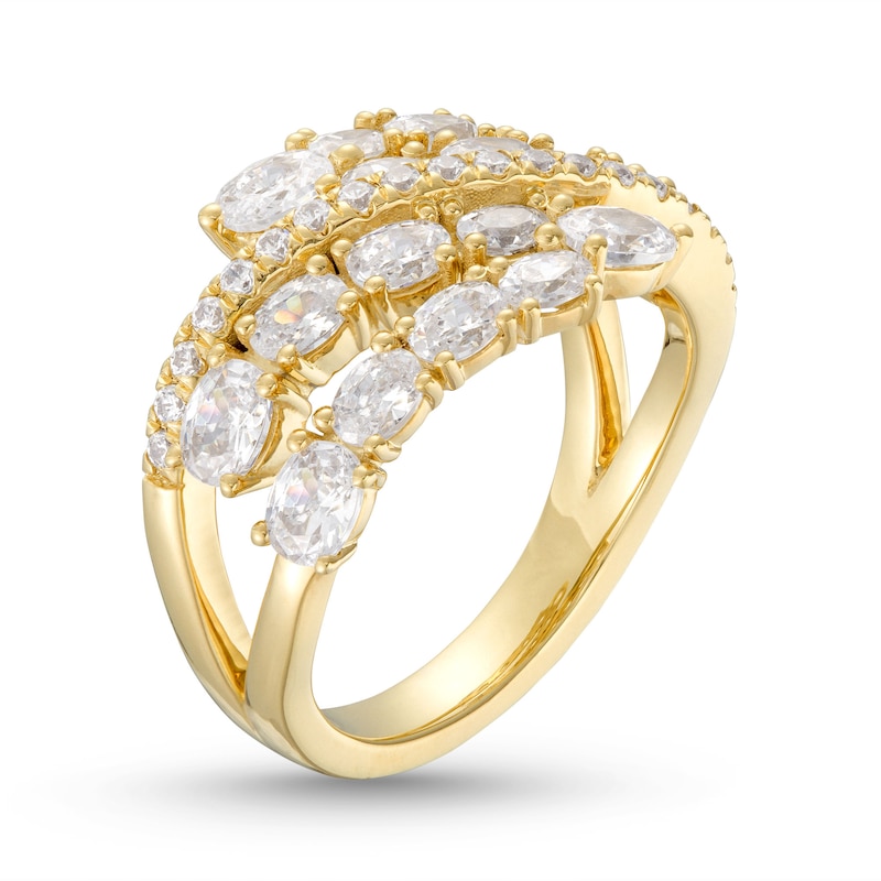 Diamond Bypass Ring 2-1/4 ct tw Oval & Round-cut 14K Yellow Gold | Kay