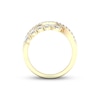 Diamond Bypass Ring 2-1/4 ct tw Oval & Round-cut 14K Yellow Gold