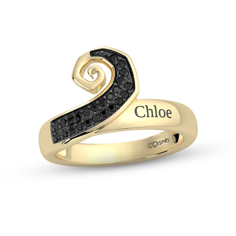 Main Image 1 of Disney Treasures The Nightmare Before Christmas Black Diamond Ring 1/5 ct tw 10K Yellow Gold