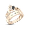 Thumbnail Image 1 of Disney Treasures Alice in Wonderland Black & White Diamond Heart Ring 1/4 ct tw 10K Rose Gold