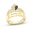 Thumbnail Image 1 of Disney Treasures Alice in Wonderland Black & White Diamond Heart Ring 1/4 ct tw 10K Yellow Gold