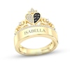 Thumbnail Image 0 of Disney Treasures Alice in Wonderland Black & White Diamond Heart Ring 1/4 ct tw 10K Yellow Gold