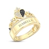 Thumbnail Image 1 of Disney Treasures Alice in Wonderland Black & White Diamond Heart Ring 1/4 ct tw 10K Yellow Gold