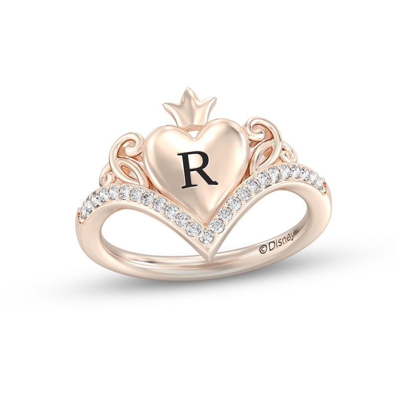 Disney Treasures Alice in Wonderland Diamond Heart Ring 1/6 ct tw 10K Rose Gold