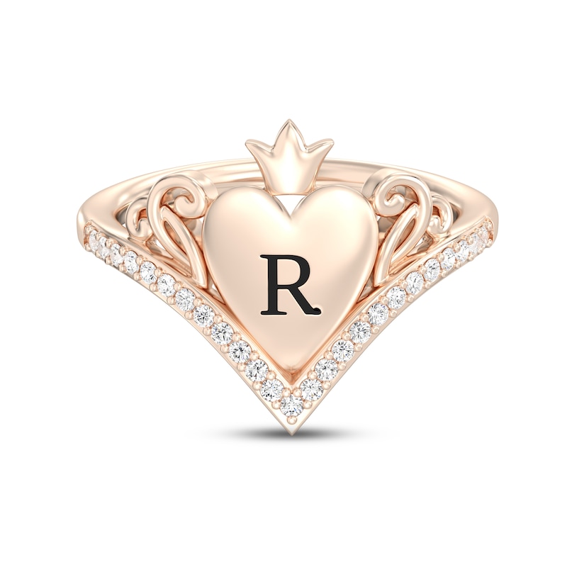 Disney Treasures Alice in Wonderland Diamond Heart Ring 1/6 ct tw 10K Rose Gold