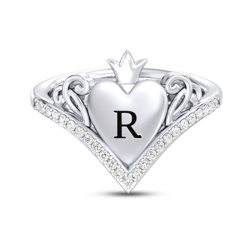 Main Image 2 of Disney Treasures Alice in Wonderland Diamond Heart Ring 1/6 ct tw 10K White Gold