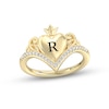Thumbnail Image 1 of Disney Treasures Alice in Wonderland Diamond Heart Ring 1/6 ct tw 10K Yellow Gold