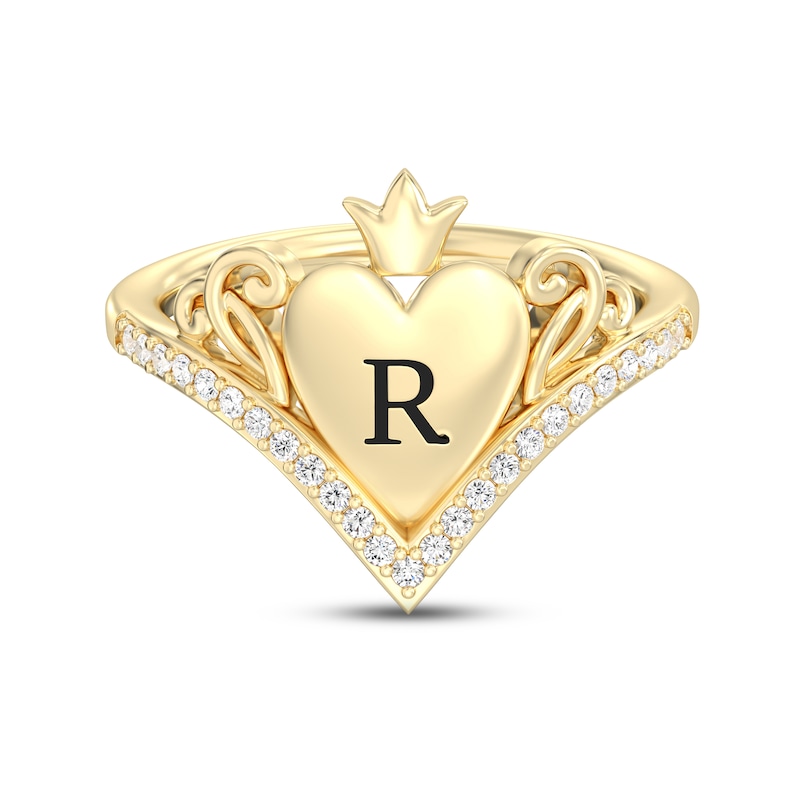 Main Image 2 of Disney Treasures Alice in Wonderland Diamond Heart Ring 1/6 ct tw 10K Yellow Gold