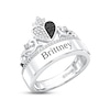 Thumbnail Image 1 of Disney Treasures Alice in Wonderland Black & White Diamond Heart Ring 1/4 ct tw Sterling Silver