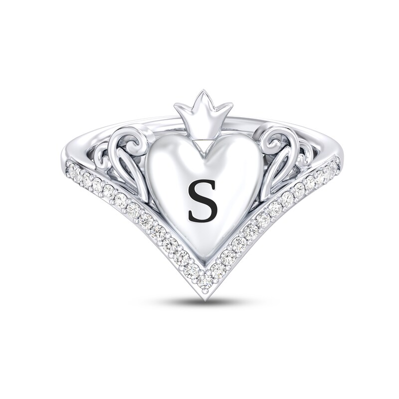 Main Image 2 of Disney Treasures Alice in Wonderland Diamond Heart Ring 1/6 ct tw Sterling Silver