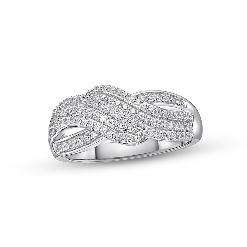 Main Image 1 of Diamond Five-Row Twist Ring 1/3 ct tw Round-cut Sterling Silver