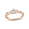 Thumbnail Image 0 of Multi-Diamond Promise Ring 1/5 ct tw Princess & Round-cut 10K Rose Gold