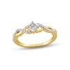 Thumbnail Image 1 of Princess-Cut Diamond Quad Promise Ring 1/5 ct tw 10K Yellow Gold