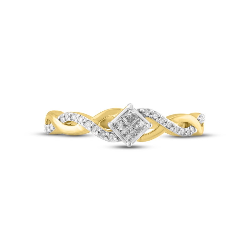 Multi-Diamond Promise Ring 1/5 ct tw Princess & Round-cut 10K Yellow Gold