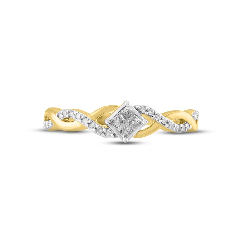 Main Image 3 of Princess-Cut Diamond Quad Promise Ring 1/5 ct tw 10K Yellow Gold