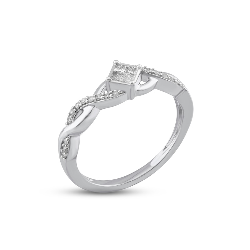 Main Image 2 of Princess-Cut Diamond Quad Promise Ring 1/5 ct tw Sterling Silver