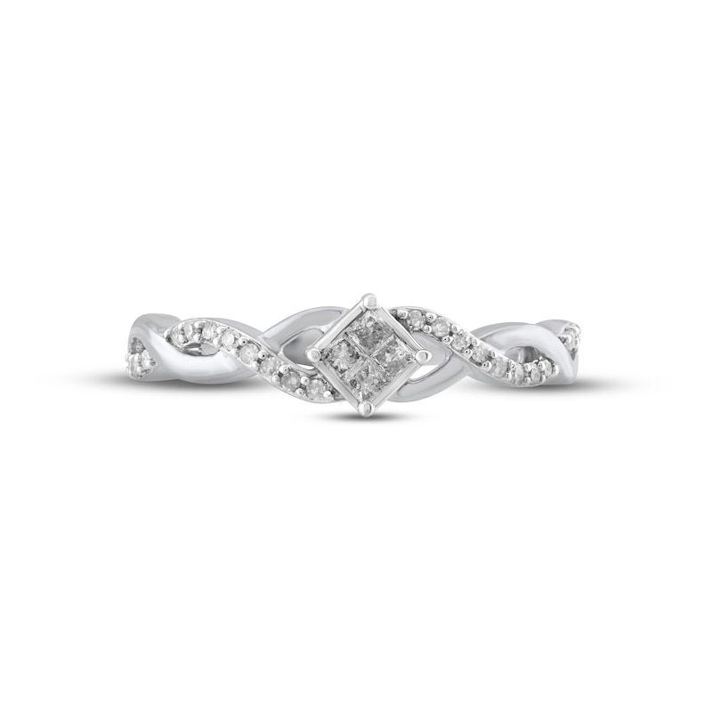 Main Image 3 of Princess-Cut Diamond Quad Promise Ring 1/5 ct tw Sterling Silver