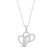 Lab-Created Diamonds by KAY Marquise-Cut Double Heart Necklace 1/2 ct tw 14K White Gold 18"