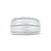 Diamond Ring 2/3 ct tw Round & Baguette-cut 10K White Gold