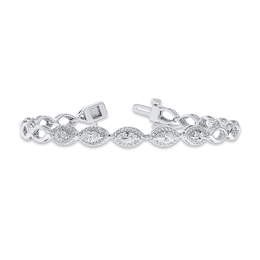 Lab-Created Diamonds by KAY Marquise-Cut Tennis Bracelet 1 ct tw 14K White Gold 6.75&quot;