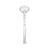 Thumbnail Image 2 of Multi-Diamond Cushion Halo Promise Ring 1/5 ct tw Sterling Silver