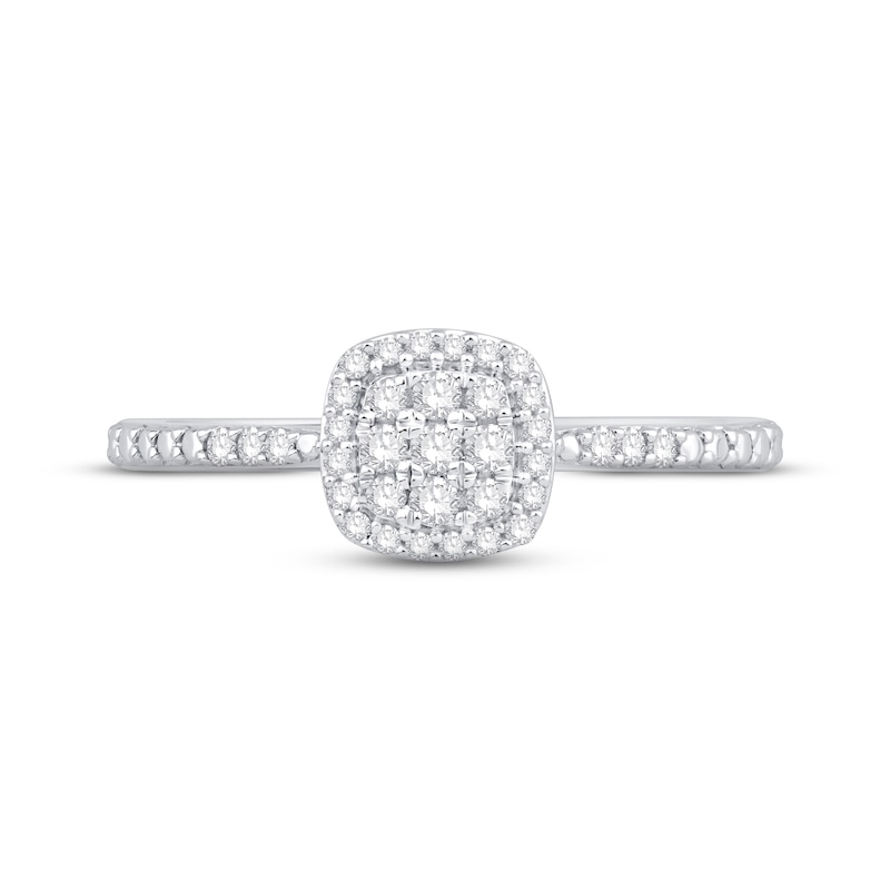 Main Image 3 of Multi-Diamond Cushion Halo Promise Ring 1/5 ct tw Sterling Silver