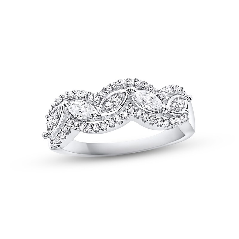 Lab-Created Diamonds by KAY Marquise-Cut Ring 1/2 t tw 14K White Gold
