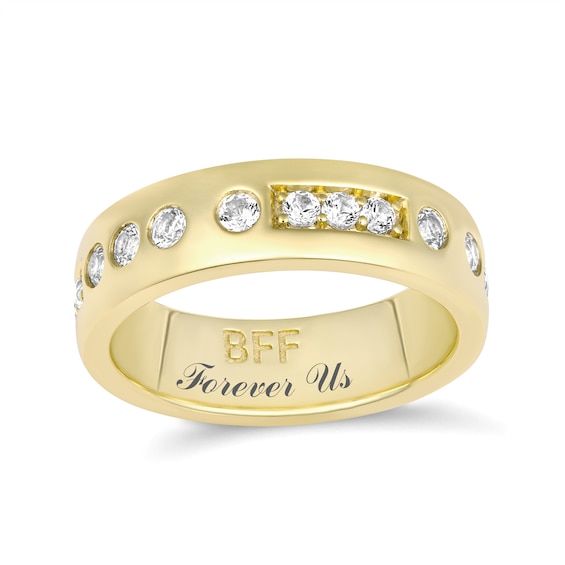 Morse Code BFF Ring (1 Stone and Line)