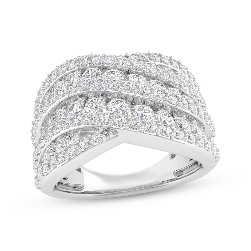 Lab-Created Diamonds by KAY Multi-Row Diamond Ring 2 ct tw 14K White Gold