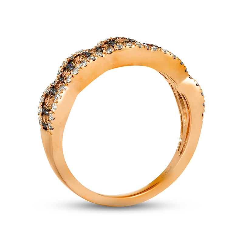 Main Image 2 of Le Vian Chocolate Waterfall Diamond Ring 7/8 ct tw 14K Strawberry Gold