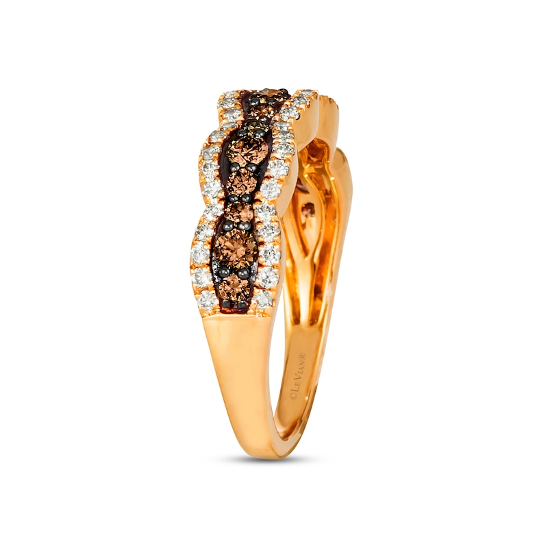 Le Vian Chocolate Waterfall Diamond Ring 7/8 ct tw 14K Strawberry Gold