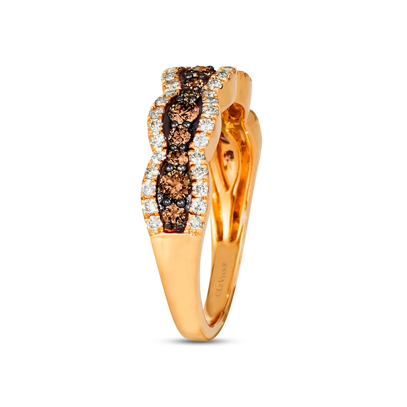 Main Image 3 of Le Vian Chocolate Waterfall Diamond Ring 7/8 ct tw 14K Strawberry Gold