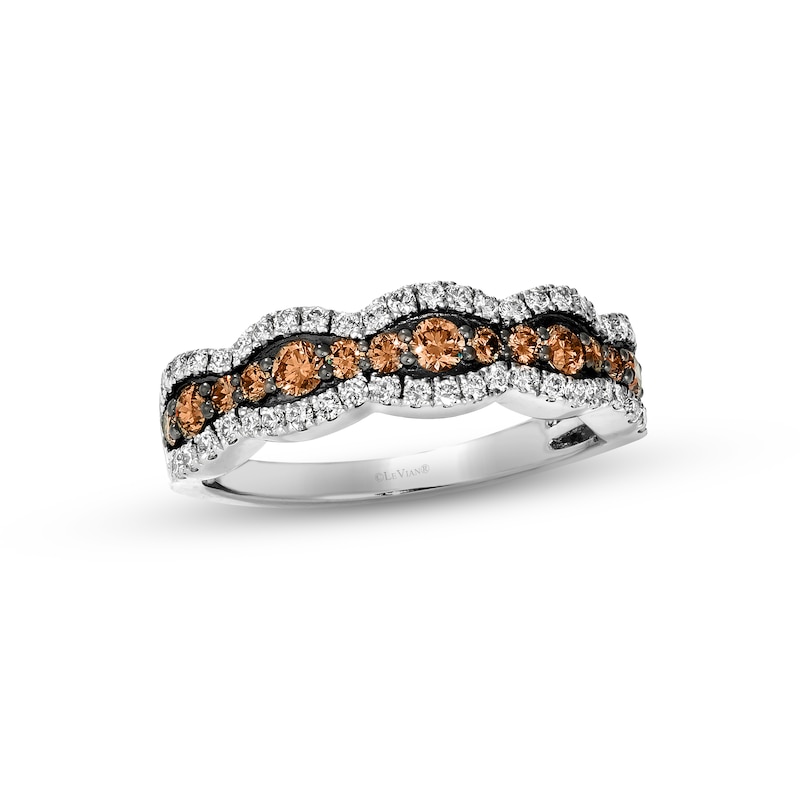 Main Image 1 of Le Vian Chocolate Waterfall Diamond Ring 7/8 ct tw 14K Vanilla Gold