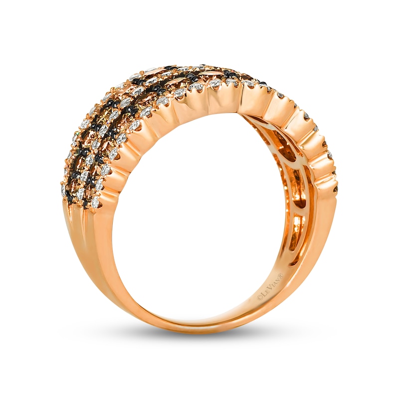 Main Image 2 of Le Vian Chocolate Waterfall Diamond Ring 1-5/8 ct tw 14K Strawberry Gold